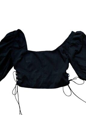 Abercrombie & Fitch Cropped Black Shirt Size Large